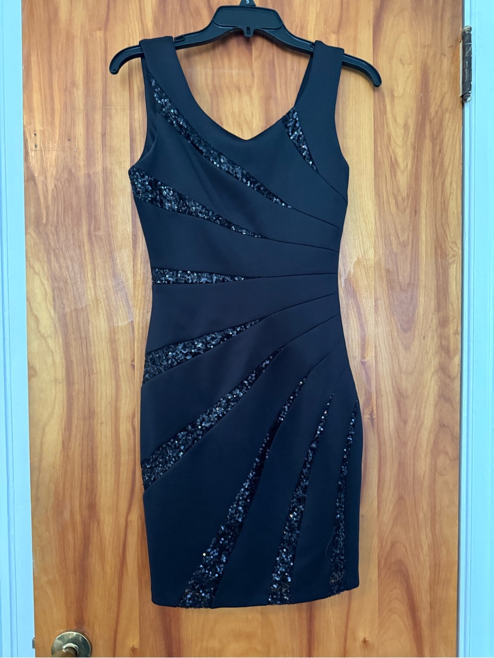Guess Black Sequin Accent Midi Dress